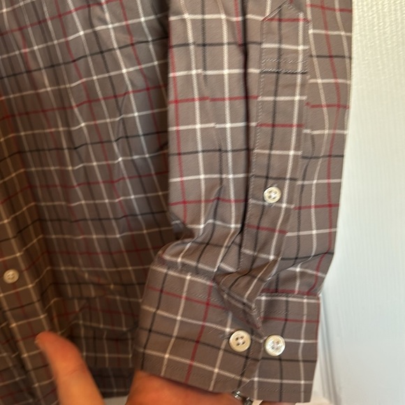 Lands’ End men’s gray long sleeve button down shirt size medium tall - Picture 5 of 8